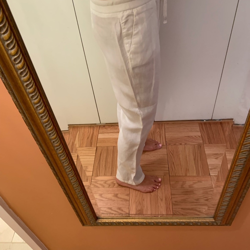 James Perse White Drawstring Pants - Picture 2 of 4